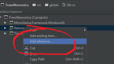 JetBrains Rider, selecting Add reference to project